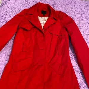 Express red trenchcoat
